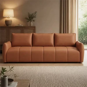 Modern Light Luxury Waterproof Leather Sofa Set Cat Scratch Resistant 3 4 Seater Straight Living Room Couch