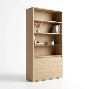 Modern Light Oak Wood Grain Bookcase Bookshelf Custom OEM Open Shelf Storage Cabinet for Living Room Office