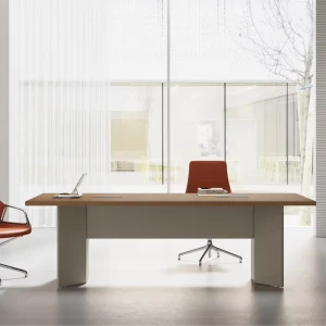 Modern Light Wood Veneer Conference Table Simple Rectangular Office Meeting Desk for Conference Room