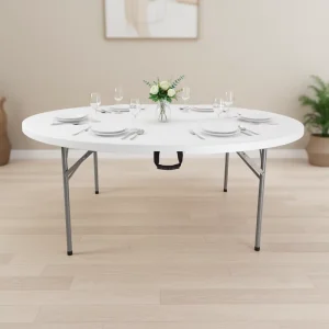 Modern Lightweight Folding HDPE Round Banquet Tables for Outdoor Events Entry Villa Use