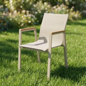 Modern Lightweight Portable Waterproof Teslin Fabric Aluminum Stackable Garden Restaurant Cafe School and Villa Dining Chair