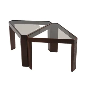 Modern Living Room Furniture Side Tables Triangle Glass Top Coffee Table TT-1419A