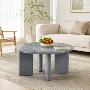 Modern Living Room Luxury Tea Table Marble Surface Rock Plate Metal Bracket Frame Coffee Table