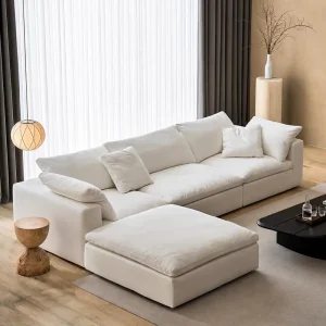 Modern Living Room Sofa Eco friendly Armless Fabric Apartment and Hotel Use Sponge Filled L Shape Sectional Compact Sofa