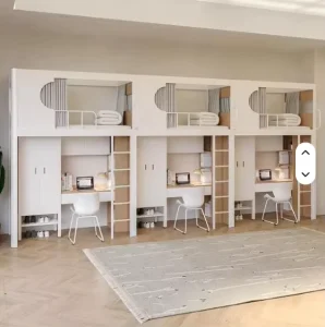 Modern Loft Metal Bed with Storage for Bedroom Hotel School Hospital Bunk Beds for Dormitory Apartment