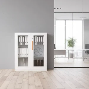 Modern Low Metal Storage Filing Cabinet Steel Archive File Cabinet Office Furniture 2 Glass Door Steel Low File Cabinet