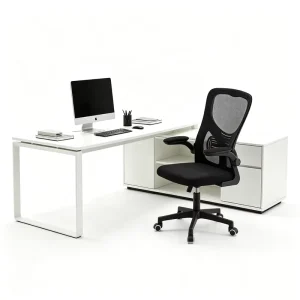 Modern Lumbar Support Mesh Office Chair Swivel Computer Chair with Flip-Up Armrest Tilt Backrest