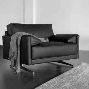 Modern Luxurious Comfortable Black Leather Office Reception Sofa for Office