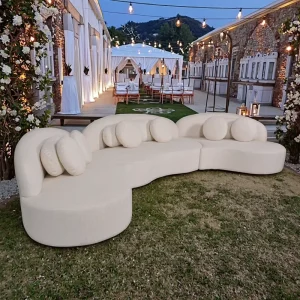 Modern Luxurious Fabric Circular Arc-shaped Modular Hotel Apartment Modular Sofa Set