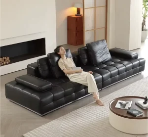 Modern Luxurious Italian Modular Sofa Sets Rectangular Sponge Filled Combination Living Room Hotel Office Furniture