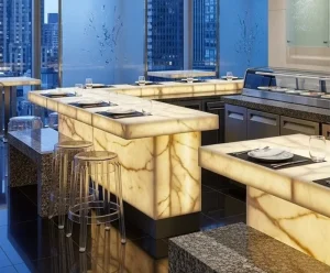 Modern Luxurious Lounge Cocktail Bar with Marble Night Club Design LED Light Bar Counter for Hotel and Mall Use 10-Year Warranty