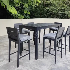 Modern Luxurious Outdoor Durable Aluminum Alloy Furniture Small Space Tables and Chairs bar Tables and Chairs for Patio