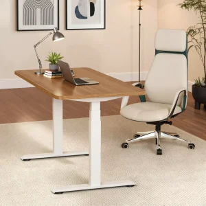 Modern Luxury 3 Stage Dual Motor Adjustable Freestanding Ergonomic Durable Steel Lifting Desk Home Office Office Building