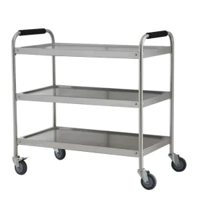 Modern Luxury 3 Tier Serving Trolley Stainless Steel for Hotel Outdoor Bar Tea Dining Hot Food Chafing Dish Cart