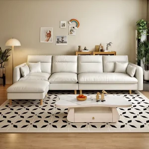 Modern Luxury 5 Seater Leather Extendable Modular Sofa Set Living Room Furniture for Home Mall Park Warehouse Workshop