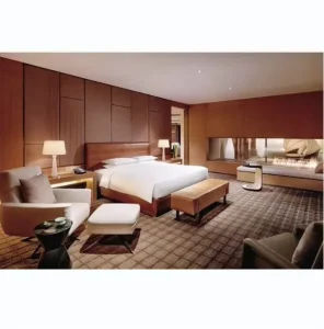 Modern Luxury 5 Star Hotel Bedroom Furniture Set Wood Material for Sale