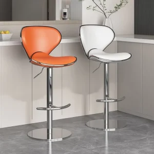 Modern Luxury Adjustable High Back PU Leather Swivel Counter Bar Stool High Chair