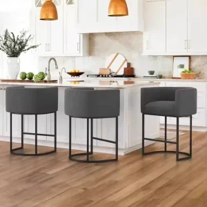 Modern Luxury Bar Stools with Back Support Hotel Counter Kitchen Island Home Bar Cafe Restaurant Furniture