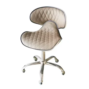 Modern Luxury Barber Salon Equipment Beauty Styling Leather PU Chairs with Backrest Pedicure Stool Metal Dining Salon Furniture