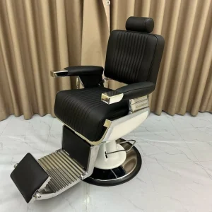 Modern Luxury Beauty Hydraulic Synthetic Leather Barber Salon Shaving Chair 360 Degree Swivel Reclining Height Baber Shop