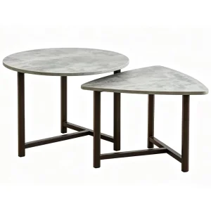 Modern Luxury Bistro Table Sets Round Top Coffee Tables Metal Legs Nesting Center Table for Living Room Set Home