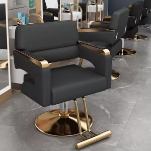 Modern Luxury Black Leather Salon Barber Chair with 360 Degree Rotation Portable Design for Outdoor & Hotel Use