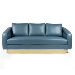 Modern Luxury Blue 3 Seater Leather Sofa Living Room Furniture Villas Homes Bedrooms Malls Soft Sectional Floor Couches