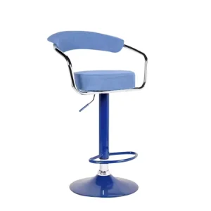 Modern Luxury Blue Bar Stools and Casino Chairs with PU PVC Material for Home Bar Dining Living Room Hotel Use