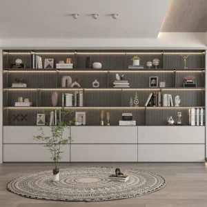 Modern Luxury Bookcase Living Room Office Wooden Bookshelf
