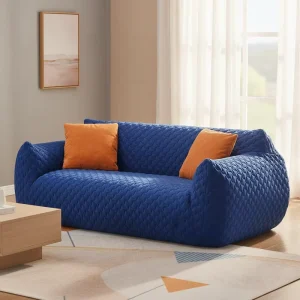 Modern Luxury Chesterfield Three Seat Sectional Sofa Durable Sponge Filled New Style Living Room Hotel Apartment Fabric