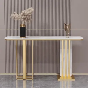 Modern Luxury Console Table for Hotel Living Room Light Weight Rock Plate Entrance Cabinet Versatile Console Furniture