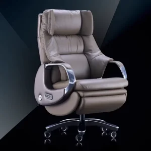 Modern Luxury Contemporary High Back Genuine Leather Executive Recliner Ergonomic Office Chair Zero Gravity Massage Power