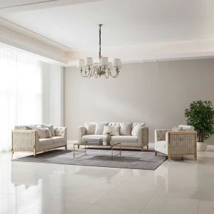 Modern Luxury Corner Sofa Set Stainless Steel Frame Velvet Fabric Sponge Filled Adjustable Height Living Room Hotel Hall