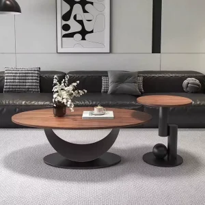 Modern Luxury Cream New Lightweight Walnut Durable Tea & Small Family Living Room Furniture Coffee Table Combo