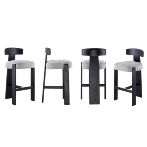 Modern Luxury Customize Color Linen Wooden Barstool bar Chair for Dining Room Restaurant BC 027