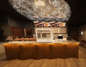 Modern Luxury Customized Commercial Restaurant Marble Counter Integrated Design