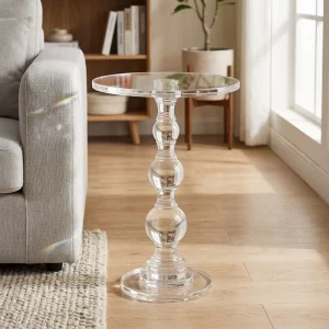 Modern Luxury Customized Round Acrylic Coffee Table Manufacturer’s Transparent for Home Living Room Use