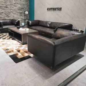 Modern Luxury Design Real Leather Office Furniture Boss Sofa Set for New Building