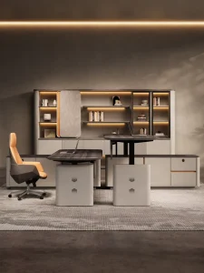 Modern Luxury E0 Grade Eco Friendly Wooden Executive Desk Commercial CEO Manager Boss Office Desk