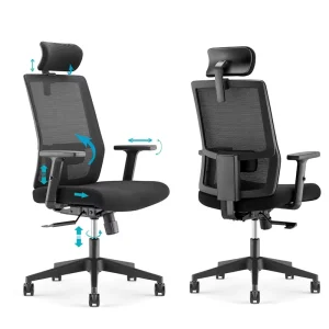 Modern Luxury Ergonomic Executive Office Chair with Fabric Mesh Back Adjustable Height Rolling Swivel Base