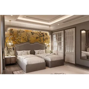 Modern Luxury European 5 Star Complete Hotel Bedroom Set for Apartment Villa Solid Wood Eco-Friendly Furniture Custom CAD/3D