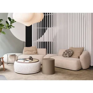 Modern Luxury European Design Modular Sofa Set Indoor Velvet Fabric Wooden Frame for Living Room Villa Mall