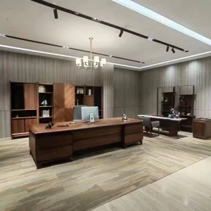 Modern Luxury Executive Desk with Chinese Style Design Stainless Steel and Wood Panel Material From Office Furniture Supplier