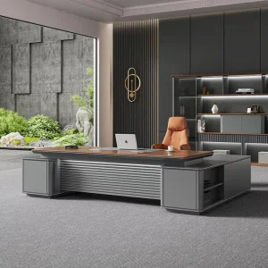 Modern Luxury Executive Office Desk Large Wooden CEO Boss Table with Storage Drawers High End Office Furniture