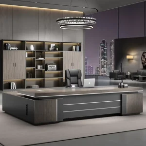 Modern Luxury Executive Office Table with L Shape Design High End Office Furniture