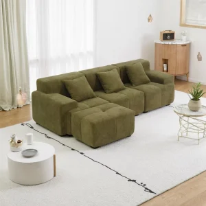 Modern Luxury Fabric Sectional Couches Living Room Sofa Set for Apartment Mall Villa and Hospital Compressed Packaging