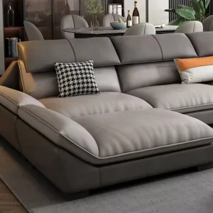 Modern Luxury Foldable Reclining Sectional L Shaped Sofa Set for Apartment Living Room Villa Hotel Use Sofa Bed