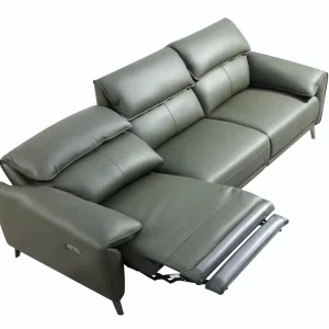 Modern Luxury Genuine Leather Hotel Sofa Set Green Couch