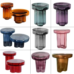 Modern Luxury Glass Coffee Table Small sized Living Room Home Use Nordic Style Creative Corner Table