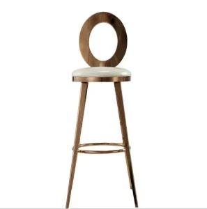 Modern Luxury Gold Stainless Steel High Bar Chair